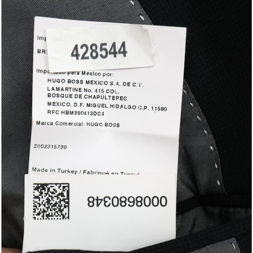 Hugo Boss Sport Coat Mens 42L Black Gray Wool Micro Plaid Jacket Preppy Career - Picture 15 of 16
